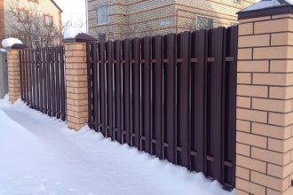 Забор из евроштакетника в шахматном порядке 30 метров фото в Старой Купавне